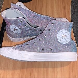 Converse All Star Silver Starware High Gradient Glitter Sneakers
